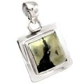 Natural Pyrite In Magnetite Gemstone set in  Solid .925 Sterling Silver Pendant