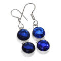 Captivating Electric Blue Quartz Gemstone 925 Silver Earrings