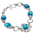 Handmade Stunning Blue Topaz Gemstone.925 Silver Bracelet
