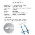 Exotic Blue Topaz Gemstone .925 Silver Earrings