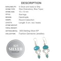Blue Chalcedony, Blue Topaz .925 Sterling Silver Earrings