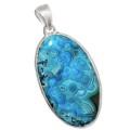 Genuine Earth Mined Mexican Laguna Lace Set Solid .925 Sterling Silver Pendant