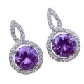 2 cts Purple Amethyst, White in Solid .925 Sterling Silver