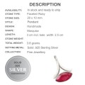 Exquisite Earth Mined Marquise Ruby Gemstone Solid .925 Sterling Silver Pendant