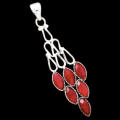 Exquisite Earth Mined Marquise Ruby Gemstone Solid .925 Sterling Silver Pendant