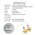 Eye Catching Indonesian Bumble Bee Jasper, Carnelian Solid .925 Sterling Silver Earrings