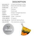 23.74 Cts Incredible Natural Indonesian Bumble Bee Jasper Solid .925 Sterling Silver Pendant