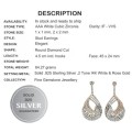 Deluxe Diamond Cut AAA White Cubic Zirconia Two Tone Solid .925 Sterling Silver 14K Rose Earrings