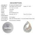 AAA White Cubic Zirconia Two Tone .925 Sterling Silver Size 7.5 or P