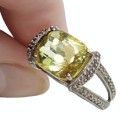 5.58 cts Natural Lemon Citrine Set in Solid .925 Silver Ring Size US 8 or UK Q