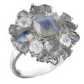 Natural Unheated Blue Fire Labradorite, Moonstone  Solid .925 S/ Silver Sz 5.5