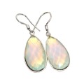 Handmade Larger Opalite Pears Gemstone .925 Sterling Silver Earrings