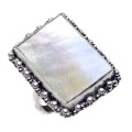 Wonders of Nature Incredible Mother of Pearl . 925 Silver Ring Size 8 OR Q