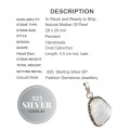Handmade Natural Creamy Mother of Pearl .925 Silver Pendant