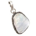 Handmade Natural Creamy Mother of Pearl .925 Silver Pendant