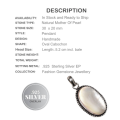 Natural Creamy Mother of Pearl Oval .925 Silver Pendant