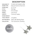 Natural Floral Herkimer Diamond Solid .925 Sterling Silver Dangling Earrings