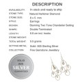 Trendy Two Tone Natural Herkimer Solid .925 Sterling Silver Dangling Earrings