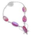 Lovely Pink Botswana Agate .925 Sterling Silver Necklace
