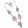 Pretty Feminine Pink Rose Quartz Necklace .925 Sterling Silver