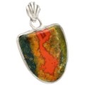 Natural Cady Mountain Agate set in Solid .925 Sterling Silver Pendant