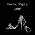 Sparkly Crystal High Heel Shoe Women`s Keyring / Handbag Charm with Gift Bag