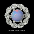 Regal 24.05 cts Ethiopian Fire Opal CZ Gemstone Solid .925 Sterling Ring Size 9 or R
