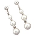 Sophisticated 9.13 cts Natural White Pearl Set in Solid .925 Sterling Silver Earrings