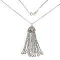 Deluxe 35.14 cts White Cubic Zirconia set in Solid .925 Sterling Silver  and 14K White Gold Necklace