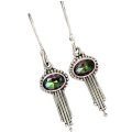 Natural Rainbow Mystic Topaz Dangle Earrings in Solid 925 Sterling Silver