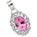 7.18 cts Pink Topaz Gemstone Solid .925 Silver Pendant