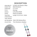 Exceptional Multi-Gem Earrings Solid. 925 Sterling Silver Earrings