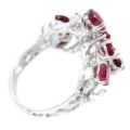6.29 Cts Genuine Blood Red Ruby .925 Solid S/ Silver Ring SZ 7.5 or P