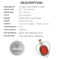 8ct Fire Garnet Gemstone Solid .925 Sterling Silver Pendant