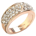 Triple Row of Sparkly White Cubic Zirconia 18k Rose Gold Plated Cocktail Ring Size Us 7.5 or UK P
