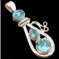9.35 CTS SKY BLUE TOPAZ SOLID .925 STERLING SILVER PENDANT