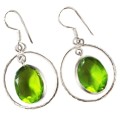 Gorgeous Antique Style Peridot .925 Silver Earrings