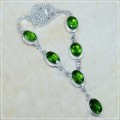 Handmade Faceted Peridot Oval Gemstone .925 Silver Necklace