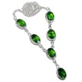 Handmade Faceted Peridot Oval Gemstone .925 Silver Necklace