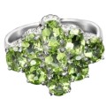 Deluxe Natural Unheated Peridot Gemstone Solid .925 Sterling Silver Size US 7 or O