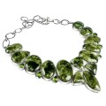 SPECIAL PRICE- Handmade Natural Hessonite Garnet and Peridot  .925 Sterling Silver Necklace
