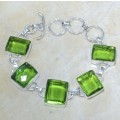 Handmade Peridot Gemstone .925 Silver Bracelet