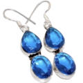 Captivating Blue Quartz Gemstone 925 Sterling Silver Earrings
