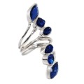 Incredible Stylish Blue Quartz Gemstone .925 Silver Ring Size 8.5 or Q1/2