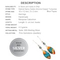 Natural Spiny Oyster Arizona Turquoise, Blue Topaz Solid .925 Sterling Silver Earrings