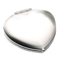 Pretty Silver Heart Shaped Handbag Make up Mirror