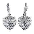 Spectacular Petite Bridal,day Evening Wear Sparkly Top Grade Cubic Zirconia Heart Shape Earrings