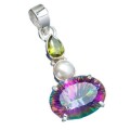 Rainbow Mystic Topaz in Solid 925 Sterling Silver Pendant