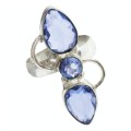 Tanzanite Violet Blue Quartz Gemstone Ring set in  .925 Sterling Silver Size US 7 / UK O