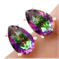 Pear Shape Rainbow Mystic Topaz Set in Solid .925 Sterling Silver